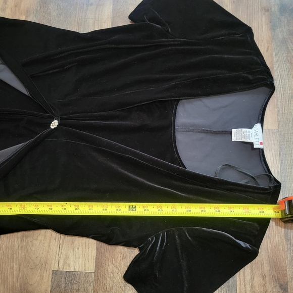 Vintage 90's Scarlett Velvet Short Sleeve Front Wrap Tie Dress Size 9/10 - Picture 4 of 6